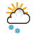Tagsymbol, Symbolcode "l", Sonne, Wolken, Schneeschauer